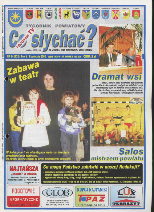 Okładka gazety Co słychać? - nr 14 (132) 2000
